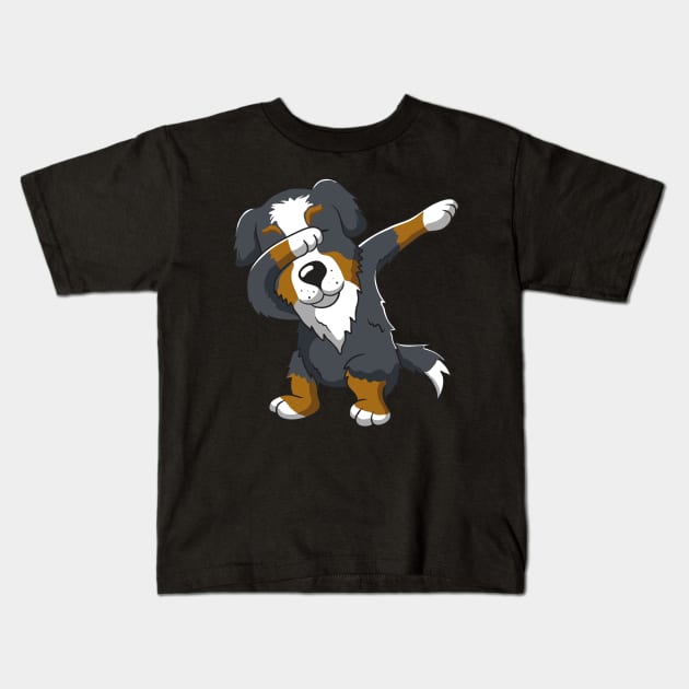 Cute Dabbing Bernese Mountain Dog Dab Dance Kids T-Shirt by teepartee